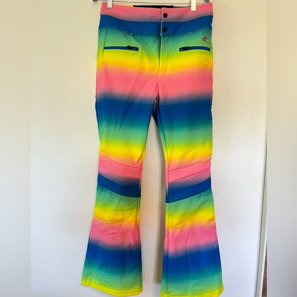 Perfect Moment Rainbow High Waist Aurora Flare Ski Pant Rainbow size L - Picture 6 of 15